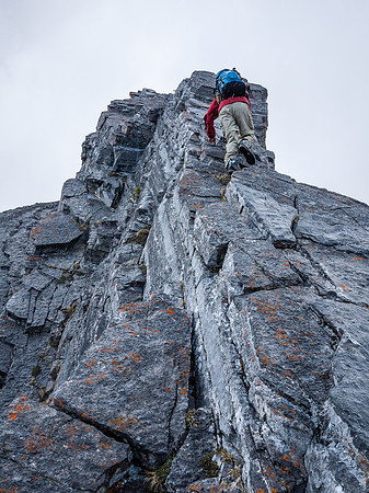 Dennis leads up the crux.