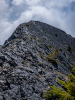 The remaining terrain to the summit of West Baldy - slick with recent rain.