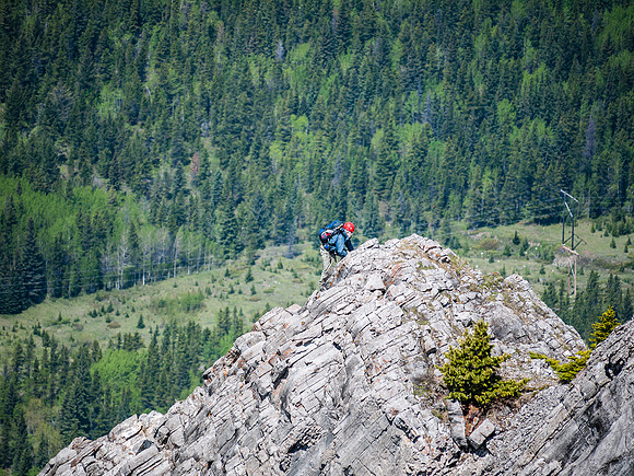 Greg along the crux ridge.