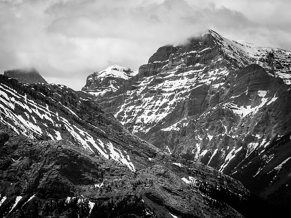 Mount Kidd (R) with South Kidd just to its left.