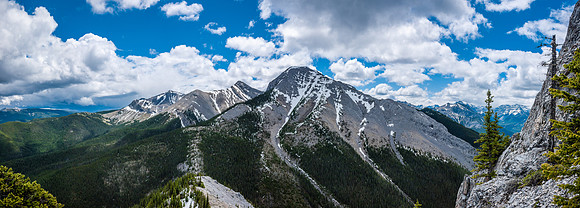 Looking south at Midnight and Midday Peaks.