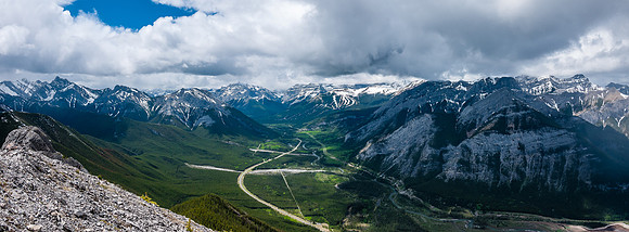 Views south up hwy 40 towards Kananaskis Village.
