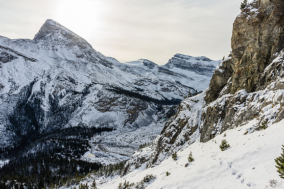 Looking back at my ascent slope which goes from bottom center up to here.