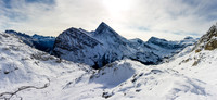 Gorgeous morning views back along my ascent tracks with Dolomite, Crowfoot, Vulture and Olive (L to R) in the bg.