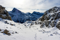 Looking back at my track exiting the ledges.