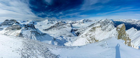 Views north include Baker, Peyto, Mistaya and Caldron.