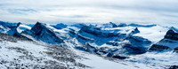 Classic Wapta peaks including Portal, Gordon, St. Nicholas, Olive, Balfour, Vulture and Crowfoot (R to L).