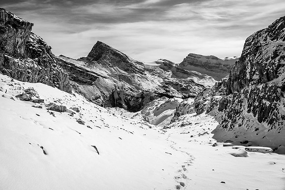 A nice set of footprints to follow back across the ledges.