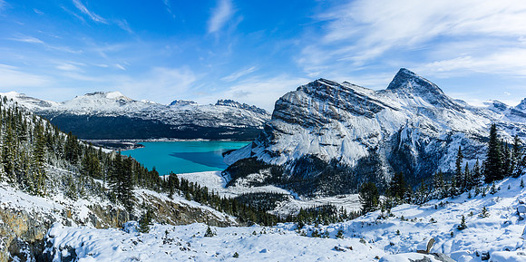 The sublime views of Bow Lake and Crowfoot Mountain on descent.