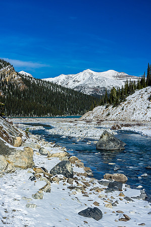The feeder stream from the Wapta Icefield into Bow Lake.
