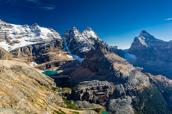 Incredible views back over Lake Oesa and towards Yukness Mountain as I gain height.