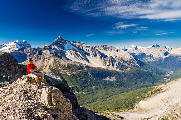Vern on the summit of Wiwaxy Peaks.