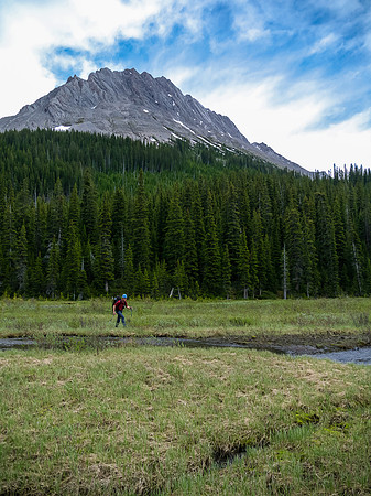 Off the bikes and crossing the swamp towards Commonwealth.