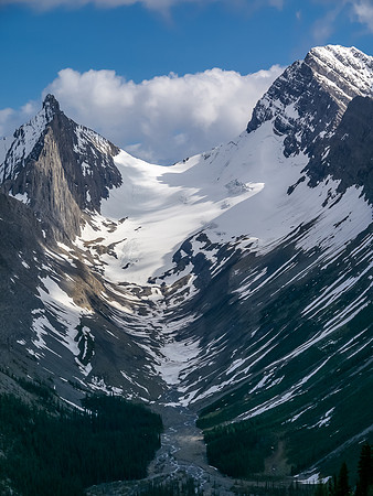 One of my favorite shots from this trip, looking up the Robertson Glacier with Robertson on the left and Sir Douglas on the right.