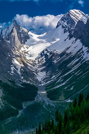 One of my favorite shots from this trip, looking up the Robertson Glacier with Robertson on the left and Sir Douglas on the right.