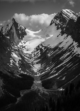 One of my favorite shots from this trip, looking up the Robertson Glacier with Robertson on the left and Sir Douglas on the right.