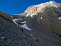 Slogging up to the col.