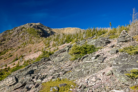Working our way up the east slopes of Bertha.