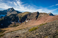 Our descent ridge from the ascent slope.