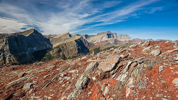 Stunning Waterton colors on the descent down Bertha's West ridge.
