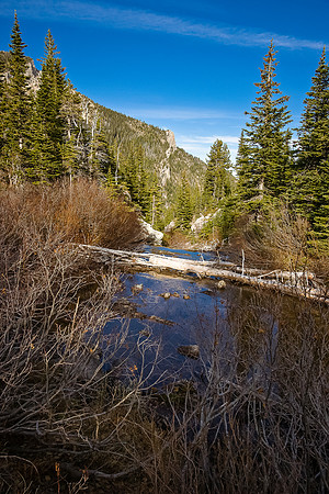Crossing Bertha Creek at Bertha Lake near the campgound.