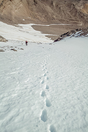 The gully is much steeper than it appears on this photo.