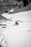 The gully gets steeper the higher you go.