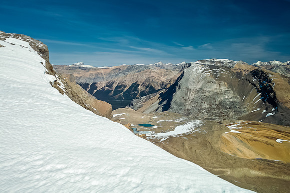 Descending, looking across to Caldron Peak at right.