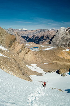 Slushy snow makes for a fast descent.