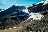 Looking back at the access gully we used to access Mistaya Mountain (OOS on the upper right).
