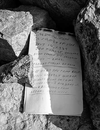 Old summit register.
