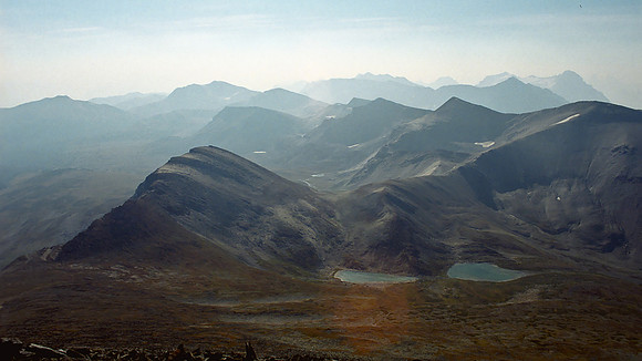 View from the top of Curator Mountain looking south towards Amber Mountain.