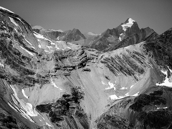 Mount Laussedat has a very distinctive summit glacier cap.