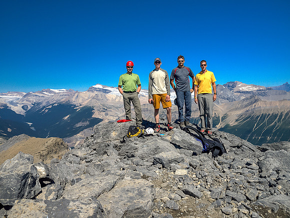 Group shot at the summit of Wapta Mountain