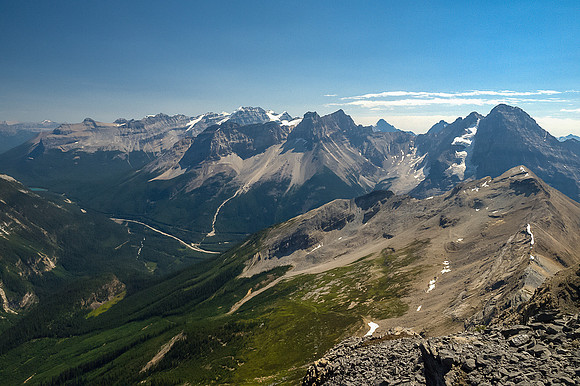 Looking over the Trans Canada towards Lake Louise.