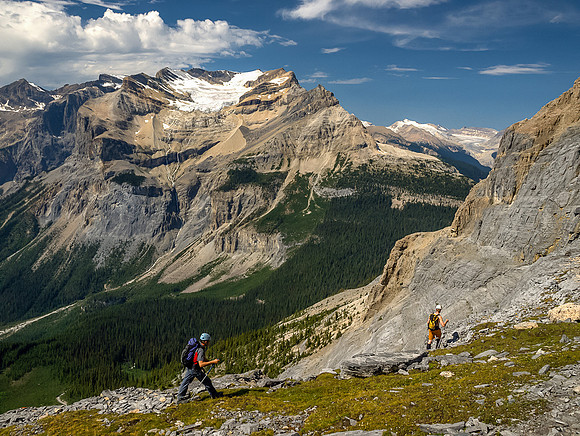 Exiting the lower terrain.