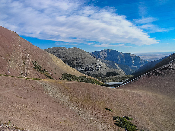 Mount Crandell (C) with Buchanan Ridge East to its left.