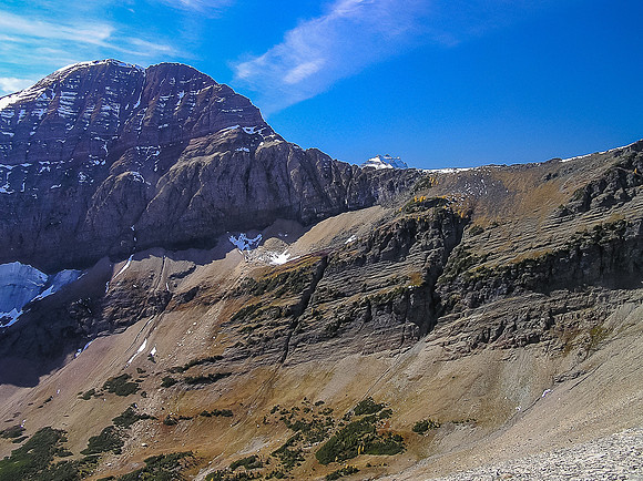 Mount Carthew's east face and the connecting ridge to Buchanan as seen from the ridge up to Buchanan Peak.