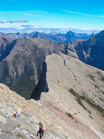 Eric and James coming up to Buchanan Ridge with Buchanan Peak in the background.
