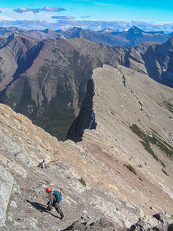 Eric and James coming up to Buchanan Ridge with Buchanan Peak in the background.