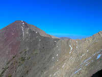 Buchanan Ridge is seen in the upper left and the traverse to the cliff bands goes to the right.