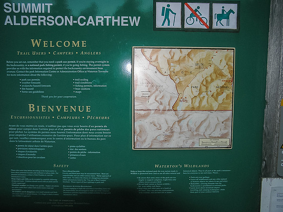 A sign at the trailhead.