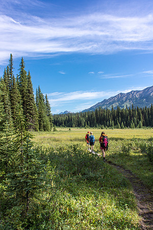 Hiking back up to Elk Pass.