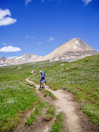 Hiking the lovely alpine meadows.