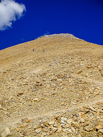 Looking back up the easy ascent ridge.