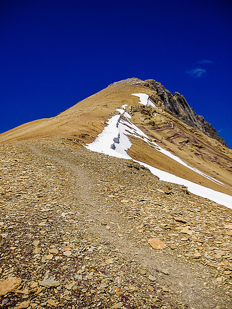 Looking back up the easy ascent ridge.