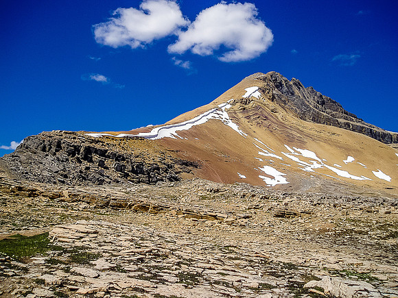Looking back up the easy ascent ridge.