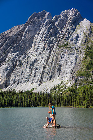 Swimming in Lower Elk Lake on a hot day.