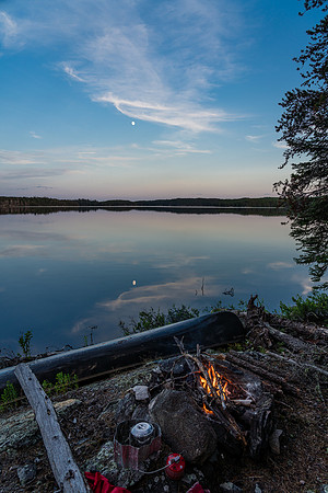 A calm evening on Page Lake. The perfect start to our 2019 trip.
