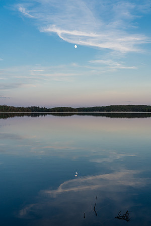 A calm evening on Page Lake. The perfect start to our 2019 trip.